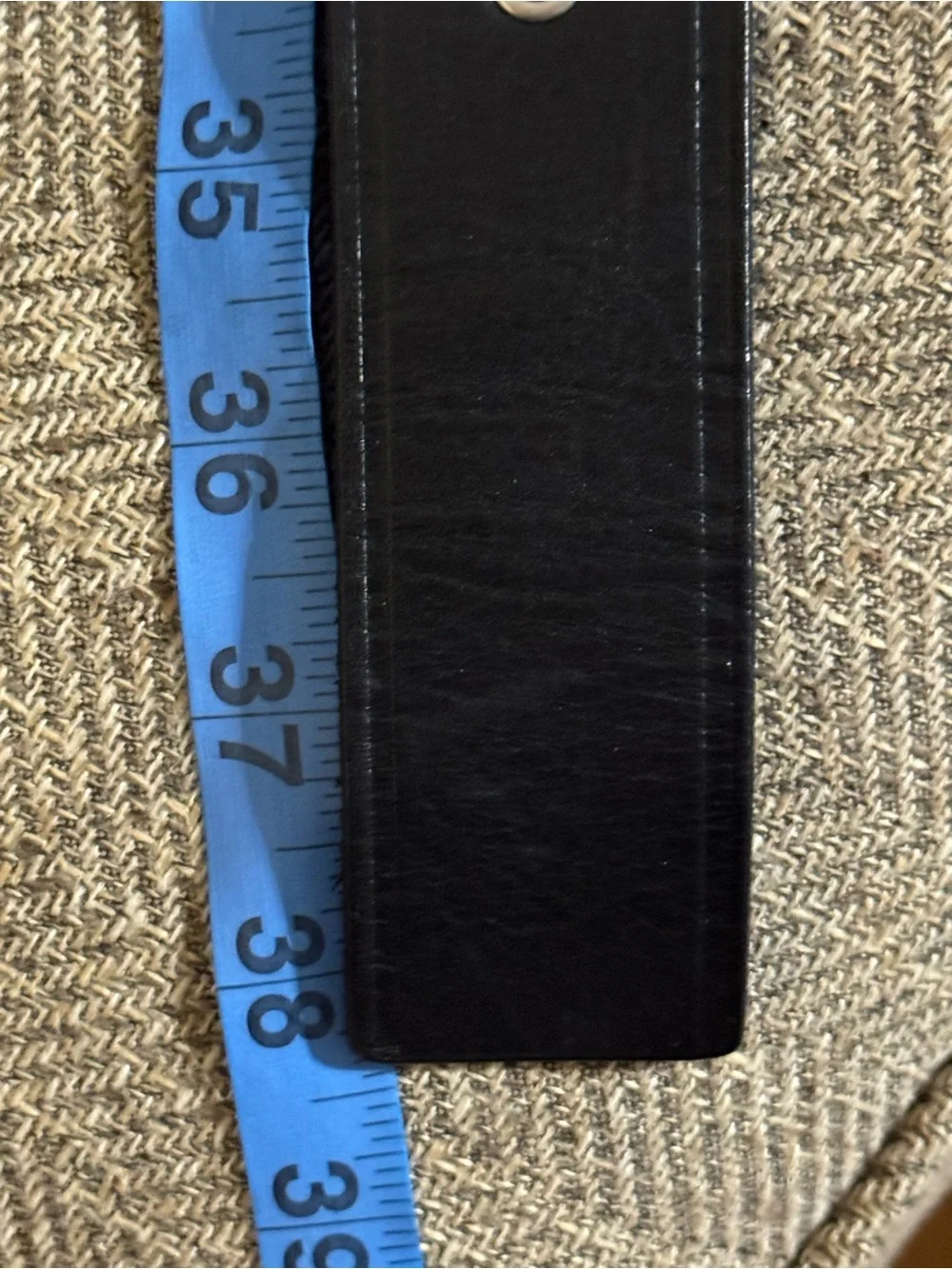 ALL SAINTS BLACK LEATHER GROMMET BELT SILVER METAL LOOP MEN ACCESSORIES